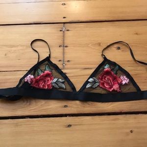 Mesh rose bra